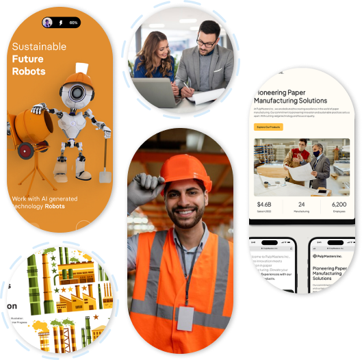 Custom manufacturing industry visuals
